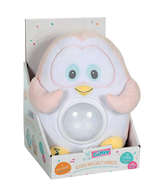 Gipsy 070994 Penguin Musical Night Light - Pink Multi-Coloured - Image 1