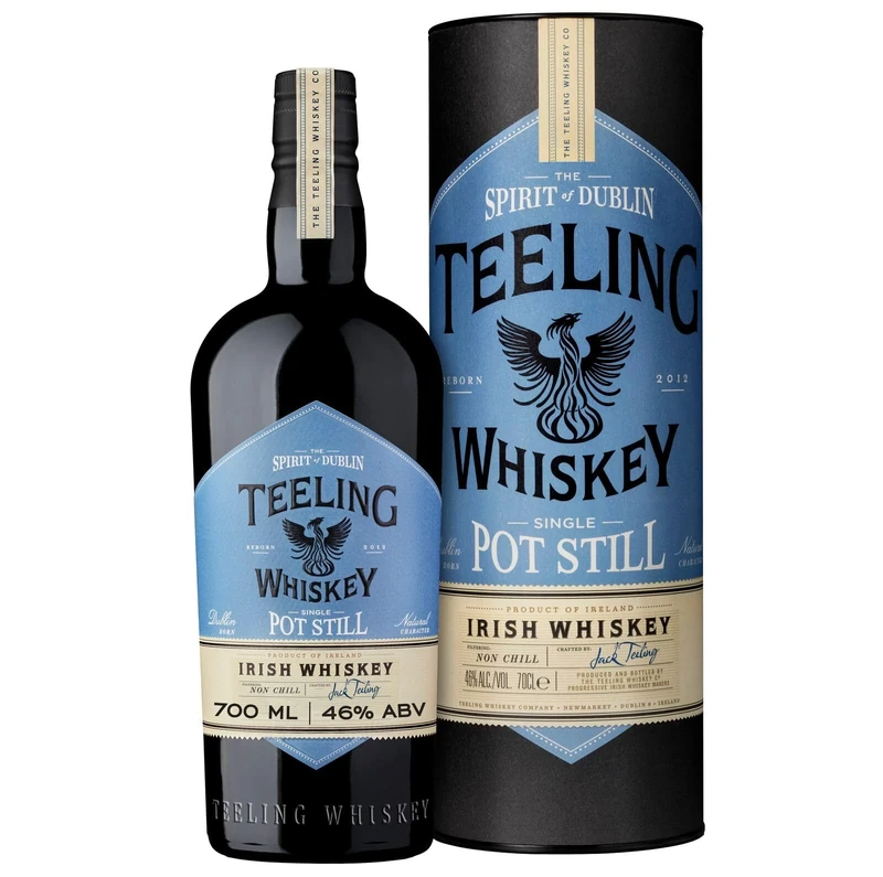 Teeling Single Pot Still Irish Whiskey with Gift Box, 46% ABV, 70cl / 700ml, Matured in American Virgin Oak, Ex-Bourbon and Ex-Sherry Casks