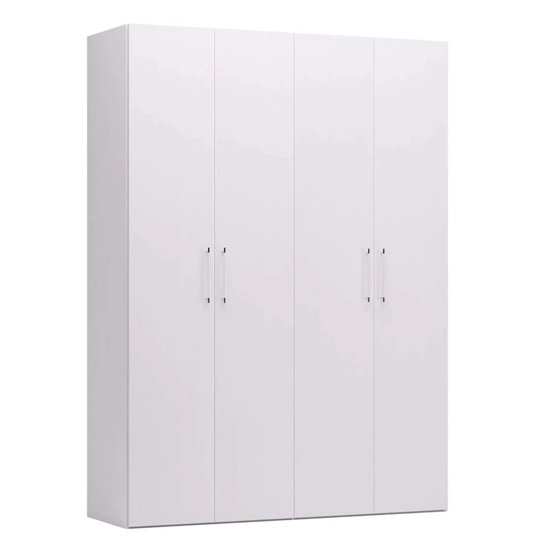 Esidra Solid Wood Wardrobe, Made in Italy, Height 247 cm, Modern Bedroom Wardrobe Modern 4 ANTE Bianco