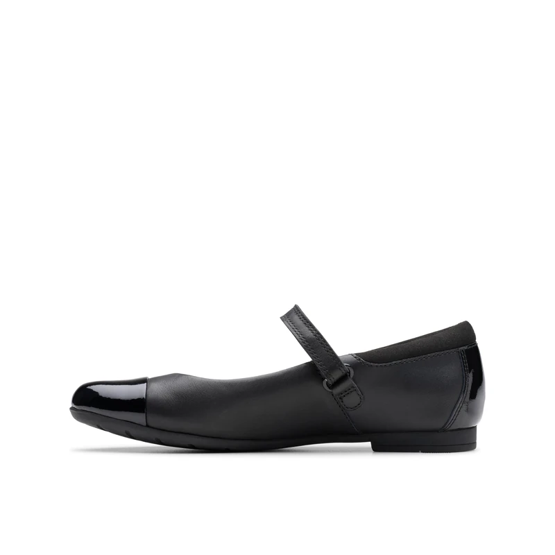 Clarks Scala Gem Y Childrens Black Leather, 5
