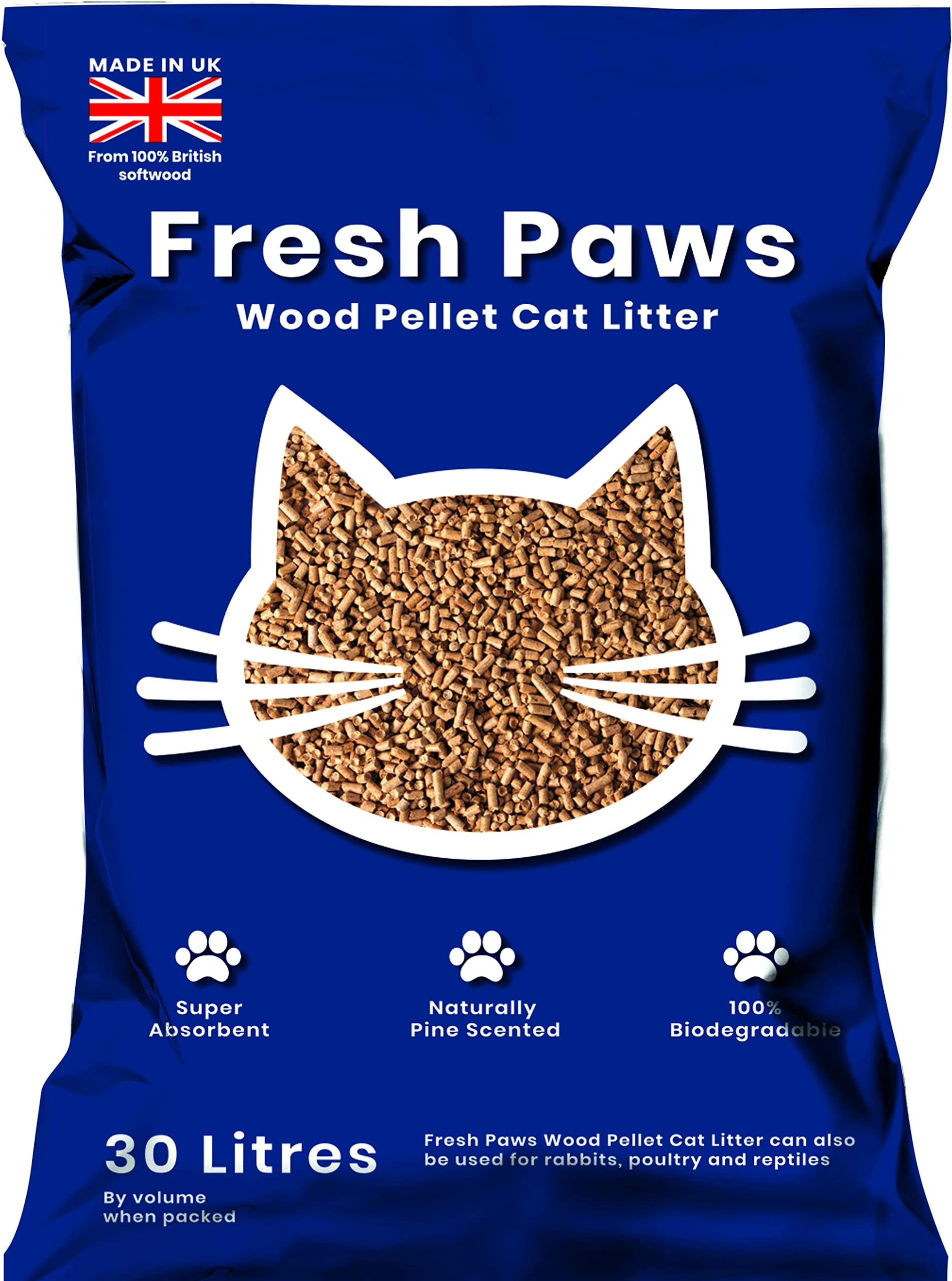 Fresh Paws Premium Wood Pellet Cat Litter, 30 L