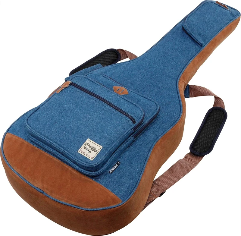 Ibanez IAB541D-BL PowerPad Designer Denim Acoustic Guitar Gig Bag – Padded 41–43″ Acoustic Guitar Bag | Multiple Exterior Pockets for Accessories | Lightweight - Blue