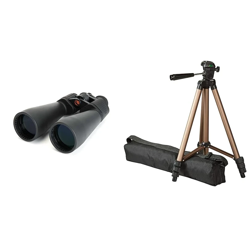 Celestron 71008 SkyMaster 25 x 70 Binocular & Amazon Basics 127cm (50") Lightweight Tripod with Bag