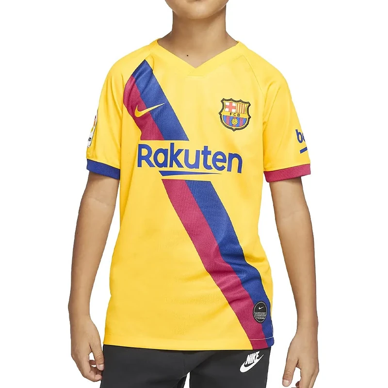 Nike Breathe Fc Barcelona Stadium Away Unisex Youth T-Shirt, Varsity Maize / Varsity Maize, S