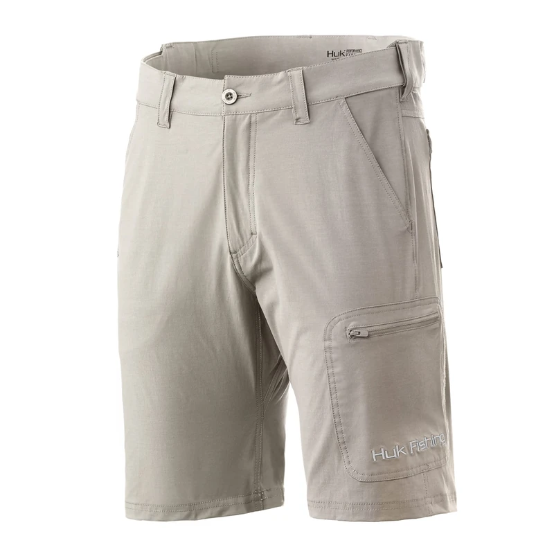 HUK Men's Standard Next Level Quick-Drying Performance Fishing Shorts, Bone-10.5", X-Large