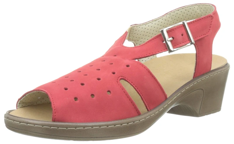 Podowell Women's Kylie, Open sandals with wedge heel, Red, 39 EU