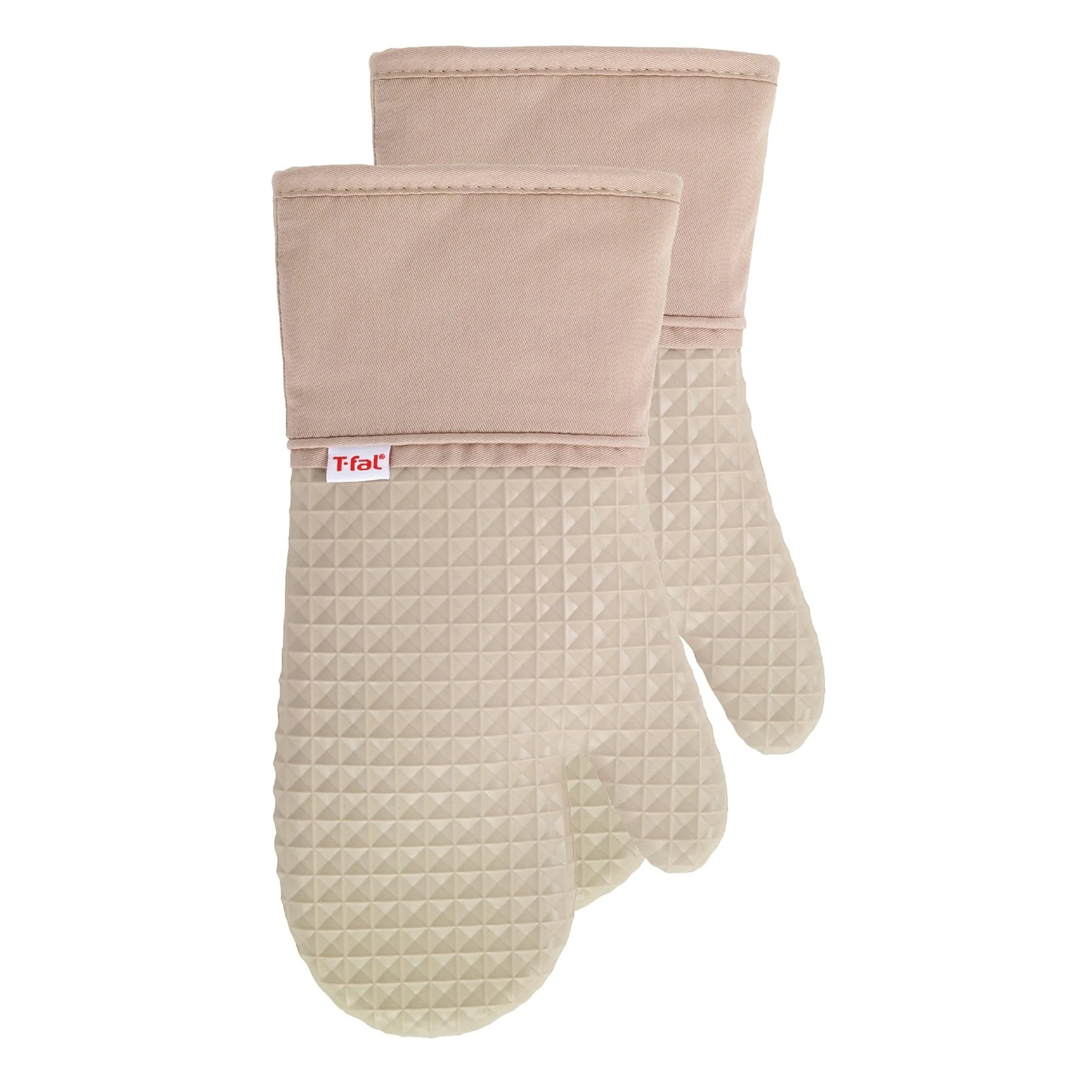 Tefal Oven Mitts, Silicone Cotton, Sand