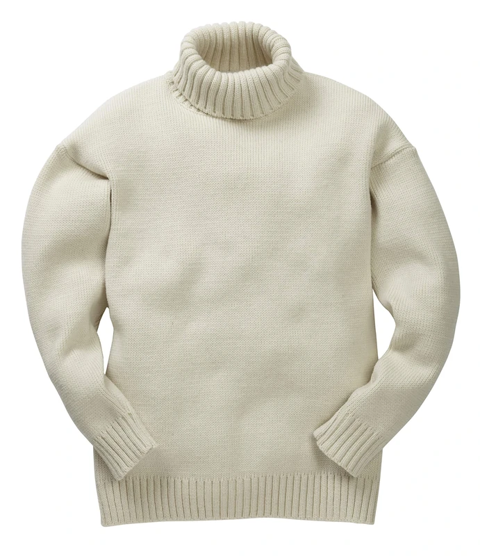 Merino Wool Submariner Sweater, Ecru, L