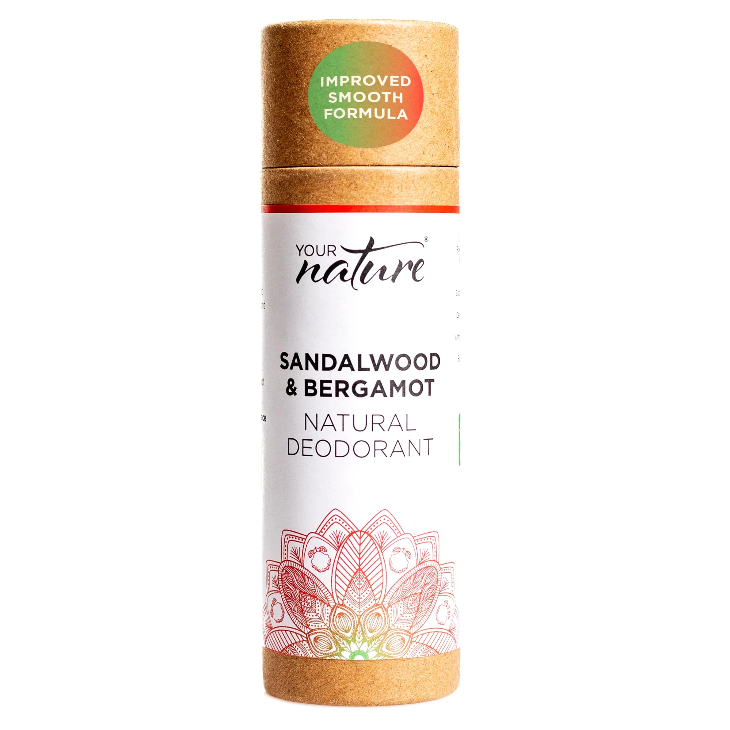 Your Nature Sandalwood & Bergamot Natural Deodorant Stick – 70g, 100% Plastic Free, Recyclable, Toxin-Free, Vegan, Cruelty-Free, Eco-Friendly, Handmade in UK