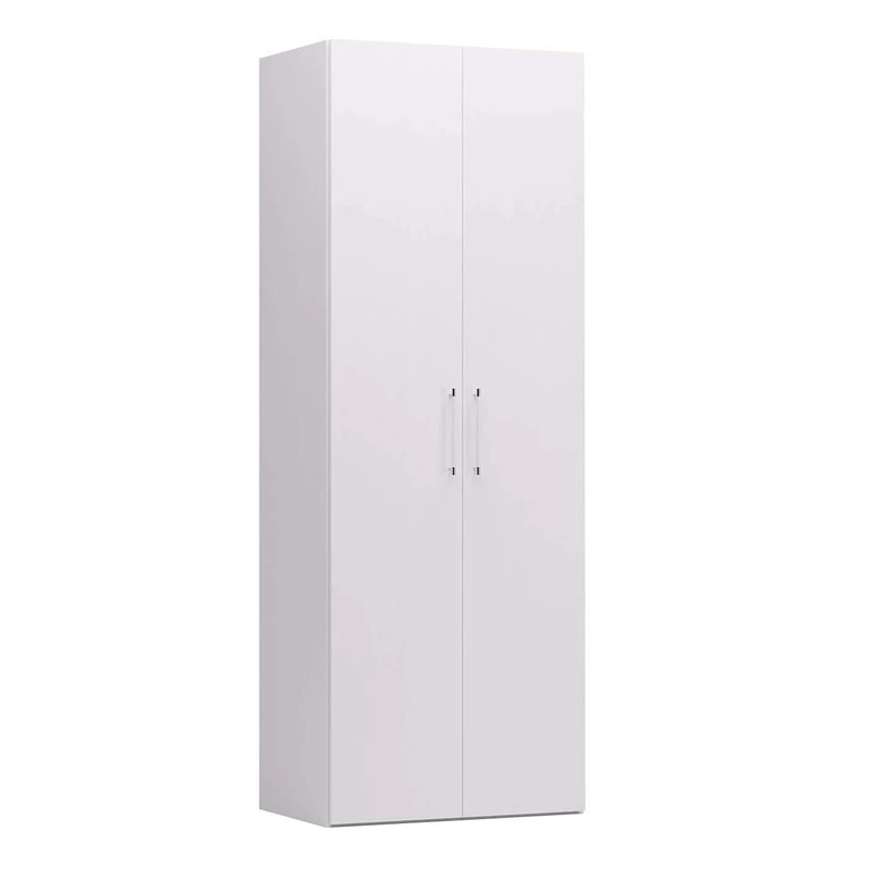 Esidra Solid Wood Wardrobe, Made in Italy, Height 247 cm, Modern Bedroom Wardrobe Modern 2 ANTE Bianco