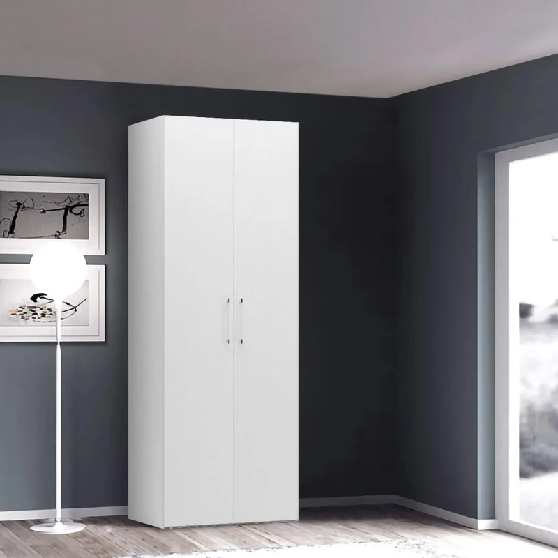Esidra Solid Wood Wardrobe, Made in Italy, Height 247 cm, Modern Bedroom Wardrobe Modern 2 ANTE Pine