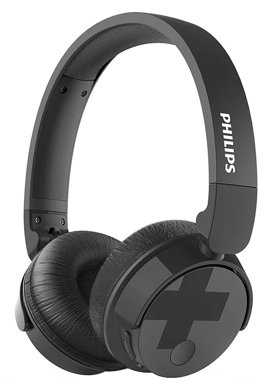 Philips Headphones On Ear Bluetooth BH305BK/00 On Ear Headphones Bluetooth (Bold Bass, Active Noise Cancellation, 18 Hours of Playtime, Lightweight Adjustable Headband, Foldable) Black