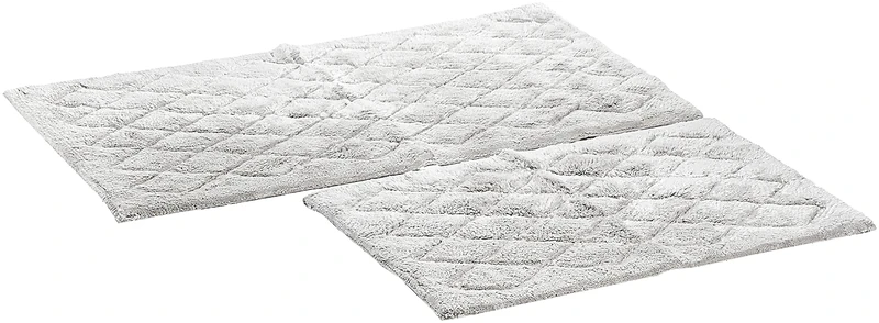 Vera Wang | Soft and Absorbent, Plush Tufted Bath Rug Set, Modern Designer Style for Bathroom Décor, Cotton Rayon, Grey, 2-Piece - Image 1