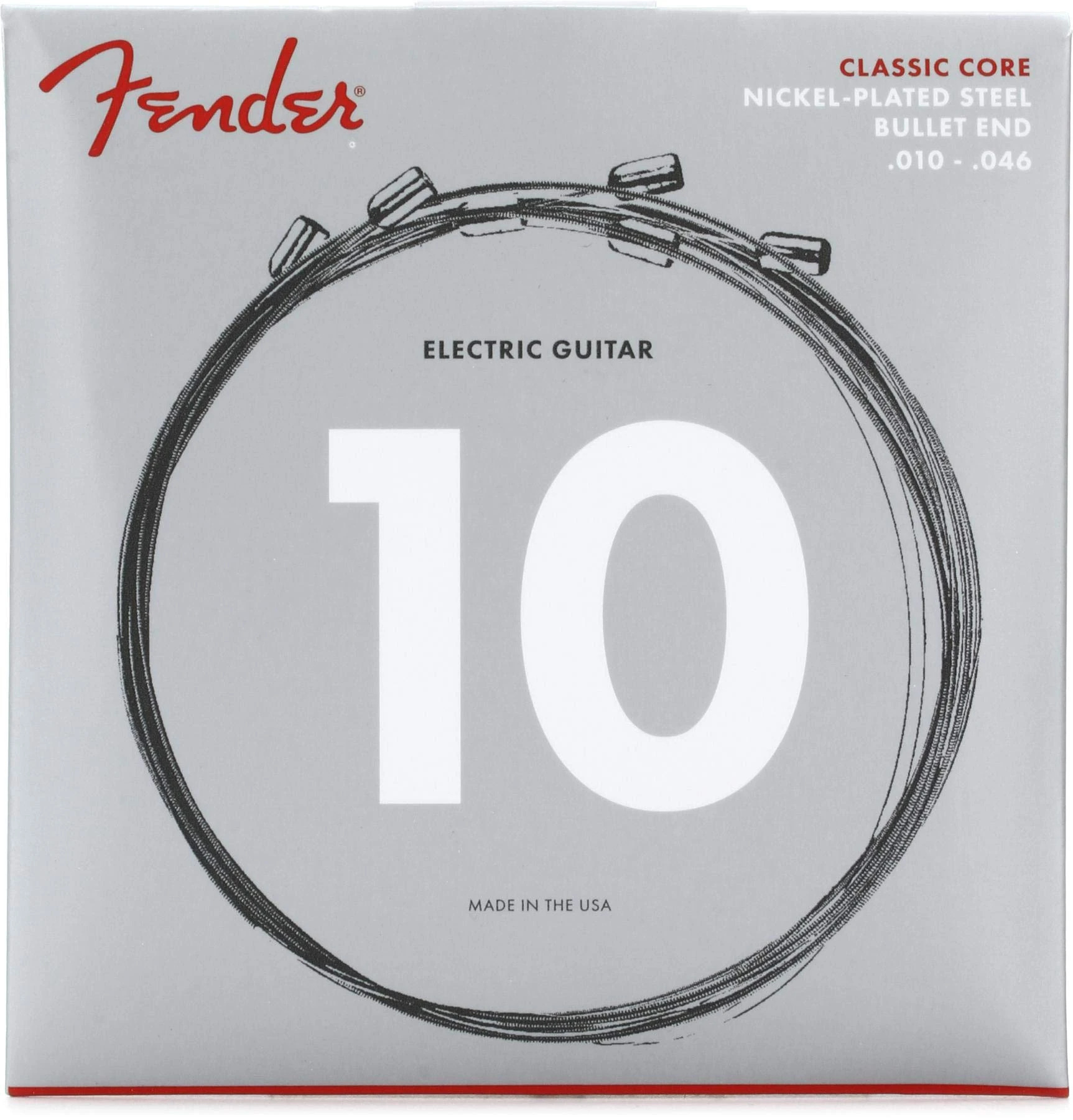 Fender Classic Core Electric Guitar Strings, 3255L, Nickel Plated Steel, Bullet Ends (.010-.046)