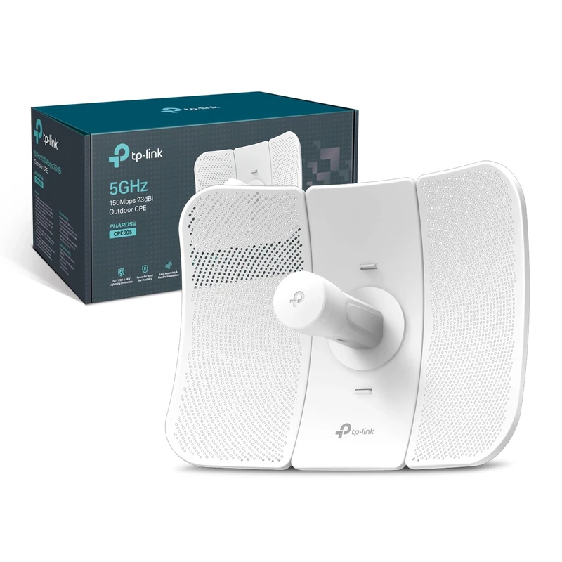 TP-Link CPE605, 5GHz 150Mbps 23dBi High Power Outdoor CPE/Access Point, 802.11n/a, dual-polarized 23dBi directional antenna, Passive POE, free & centralized management system