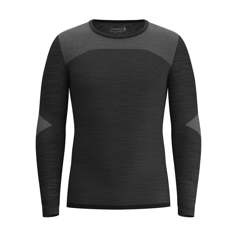 Smartwool Men's Intraknit Thermal Merino Base Layer Crew, Black/White, XXL