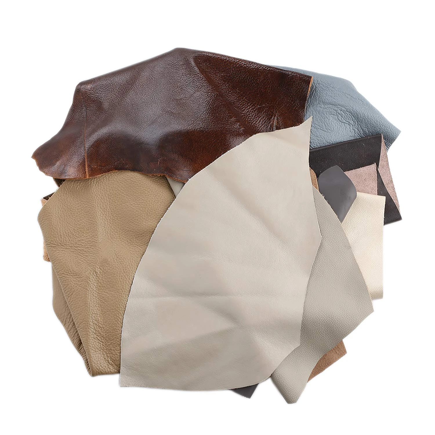 Leather Scraps 1 kg various shades of brown assorted Craft Pieces Ideal For Any Craft Work