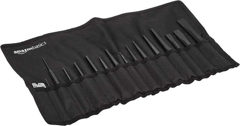 Amazon Basics 16-Piece Chrome Vanadium Steel Punch & Chisel Set