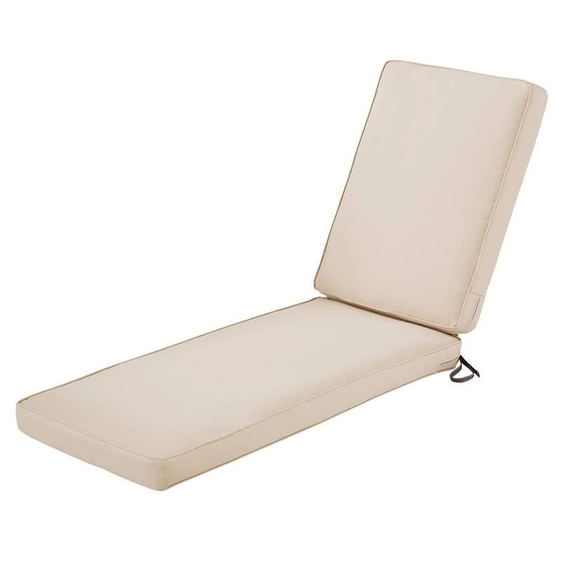 Classic Accessories Montlake Water-Resistant 74 x 23 x 3 Inch Outdoor Chaise Lounge Cushion, Patio Furniture Cushion, Antique Beige, Outdoor Seat Cushions