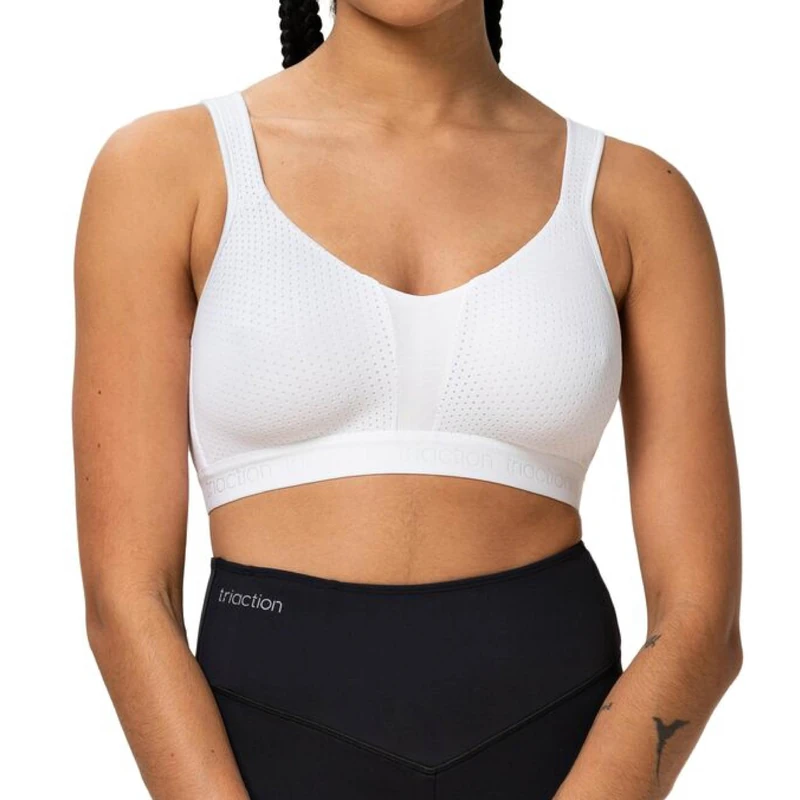 TriAction Womens Energy Lite Ex Sports Bra Non-wired, White, 38D UK