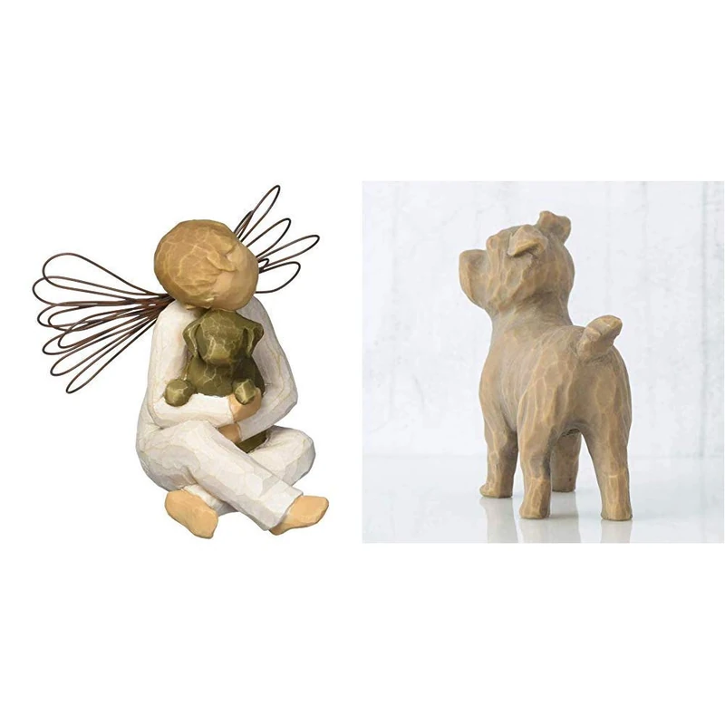 Willow Tree Angel of Comfort & Love My Dog Standing Figurine
