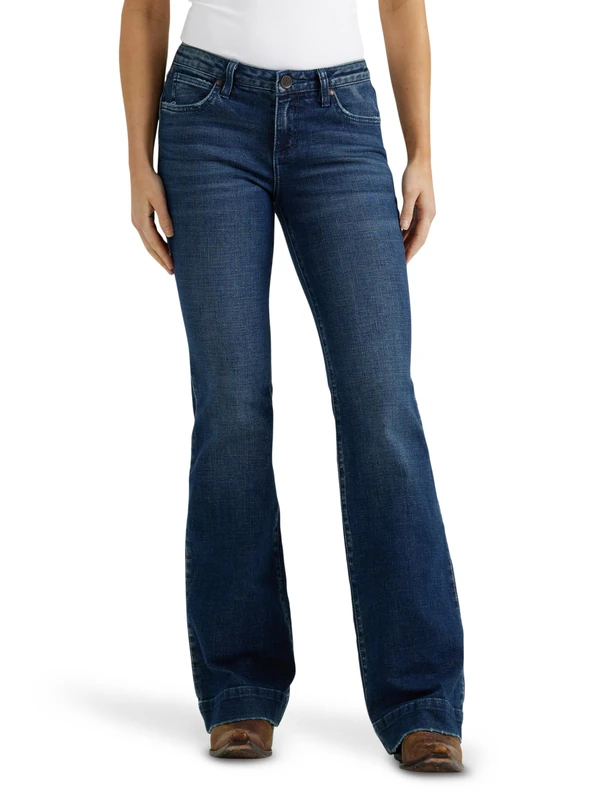 Wrangler Women's Retro Mae Mid Rise Wide Leg Trouser Jean, Sophia, 0
