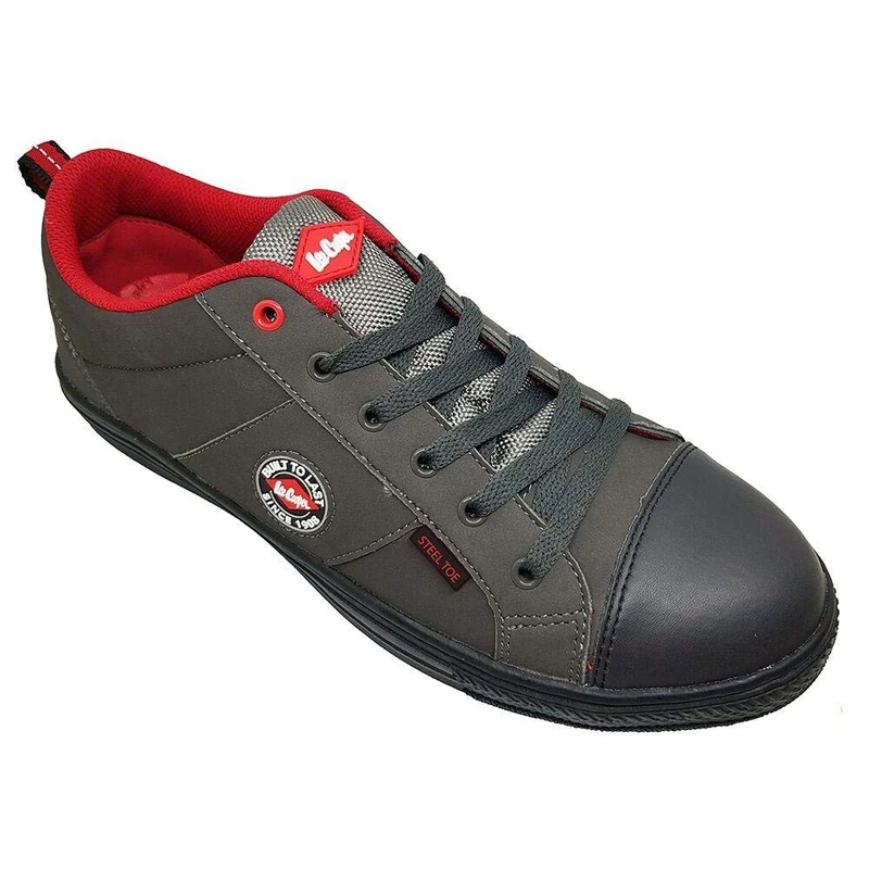 Lee Cooper LCSHOE054 Workwear SB/SRA Retro Baseball Boot, Unisex Modern Styling Safety Boot Work Safety Shoe, Grey, 4 UK