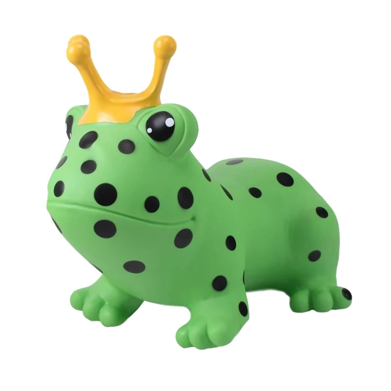 GERARDO'S Toys Jumpy Frog Green Space Hopper for Toddlers and Kids - Bouncy Hopping Toy - Children Inflatable Jumping Ball -Indoor Outdoor Fun Play - for Kids Age 12 months+