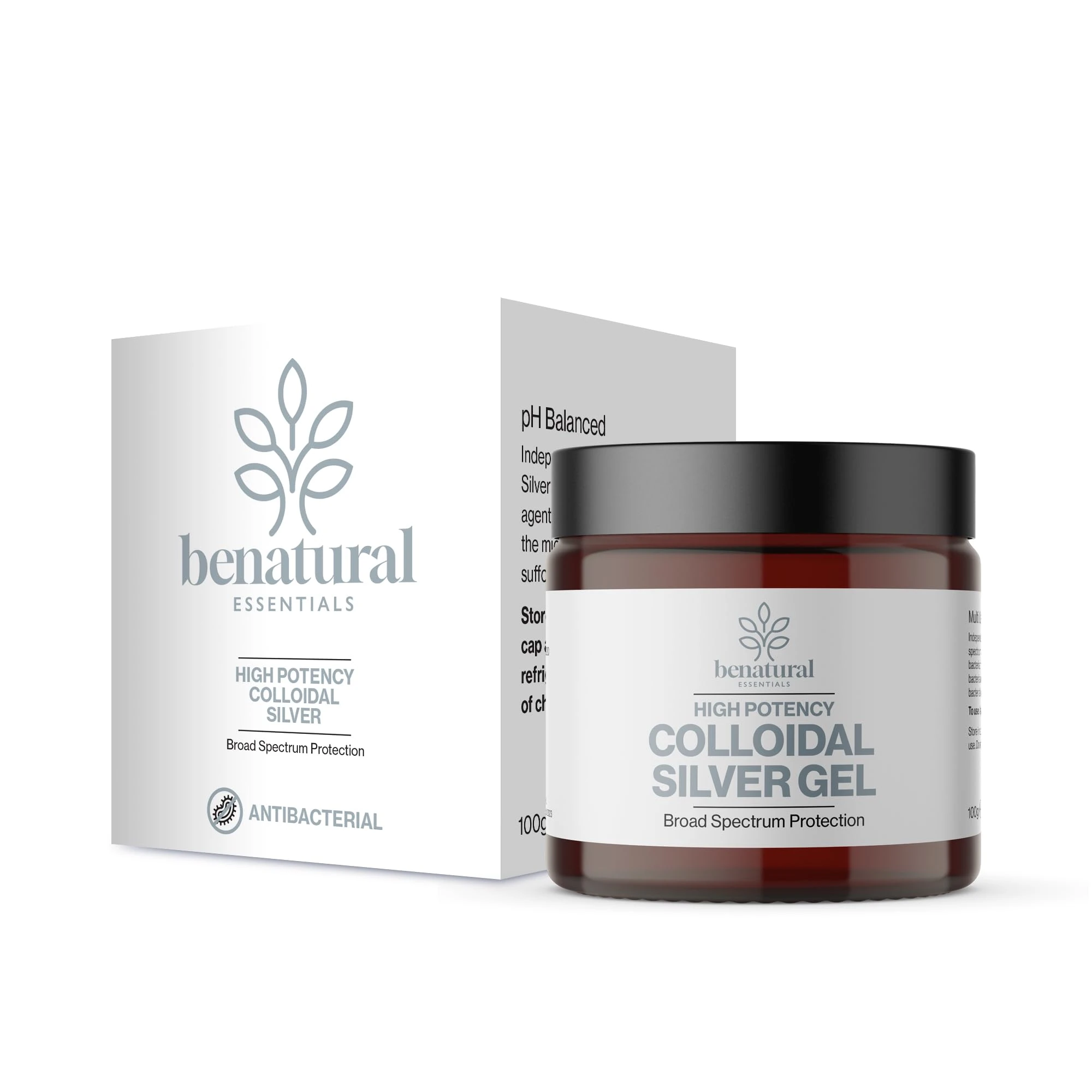 Benatural Essentials Premium Quality Colloidal Silver Gel 100g | Antibacterial | Made in The UK | pH Balanced
