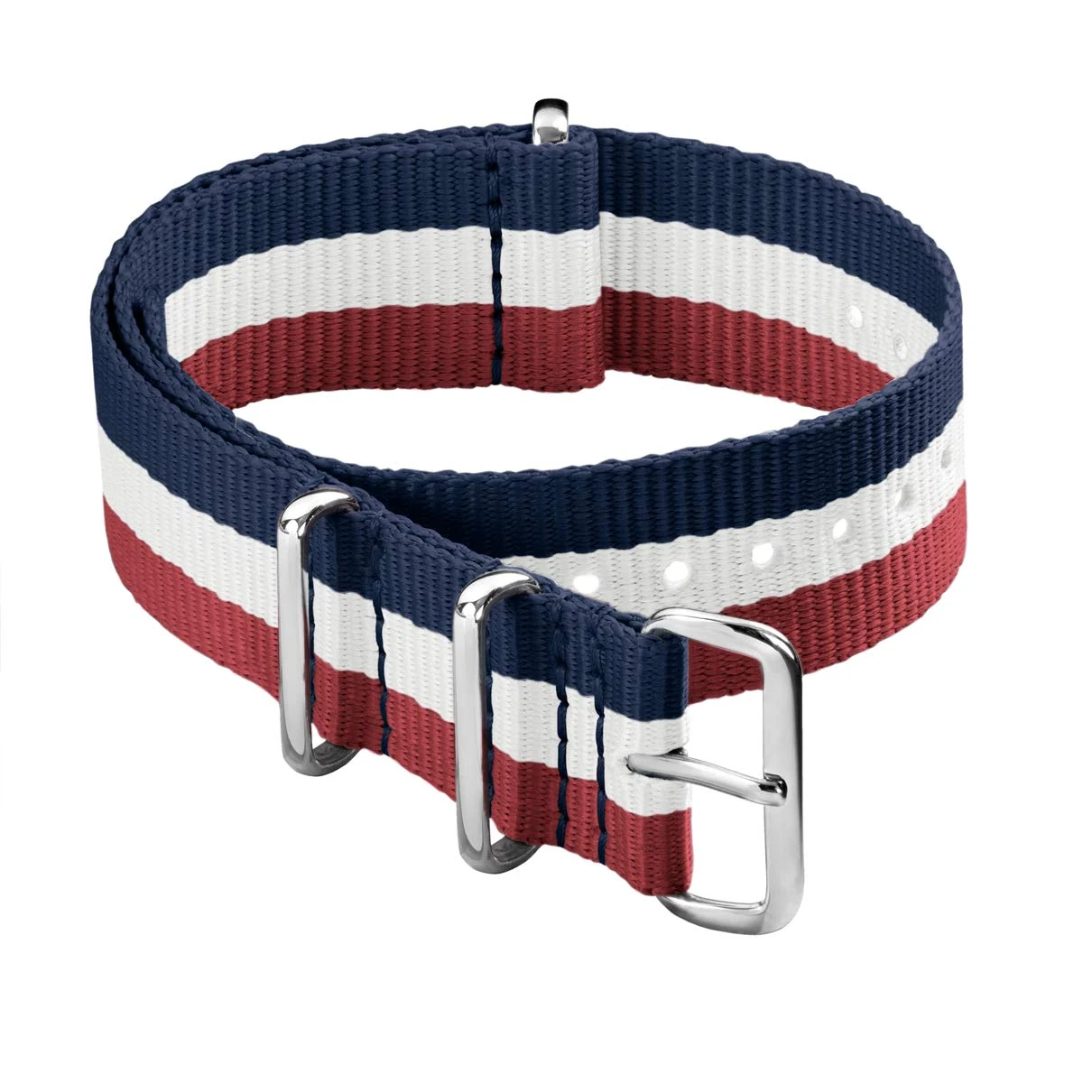Archer Watch Straps - Classic Nylon NATO Watch Bands (Red/White/Navy, 18mm)