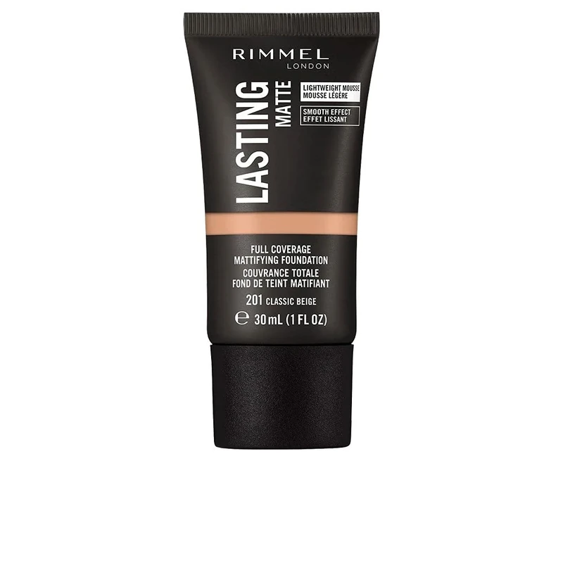 Rimmel Lasting Matte Full Coverage Light-weight Foundation 30ml, 201 Classic Beige