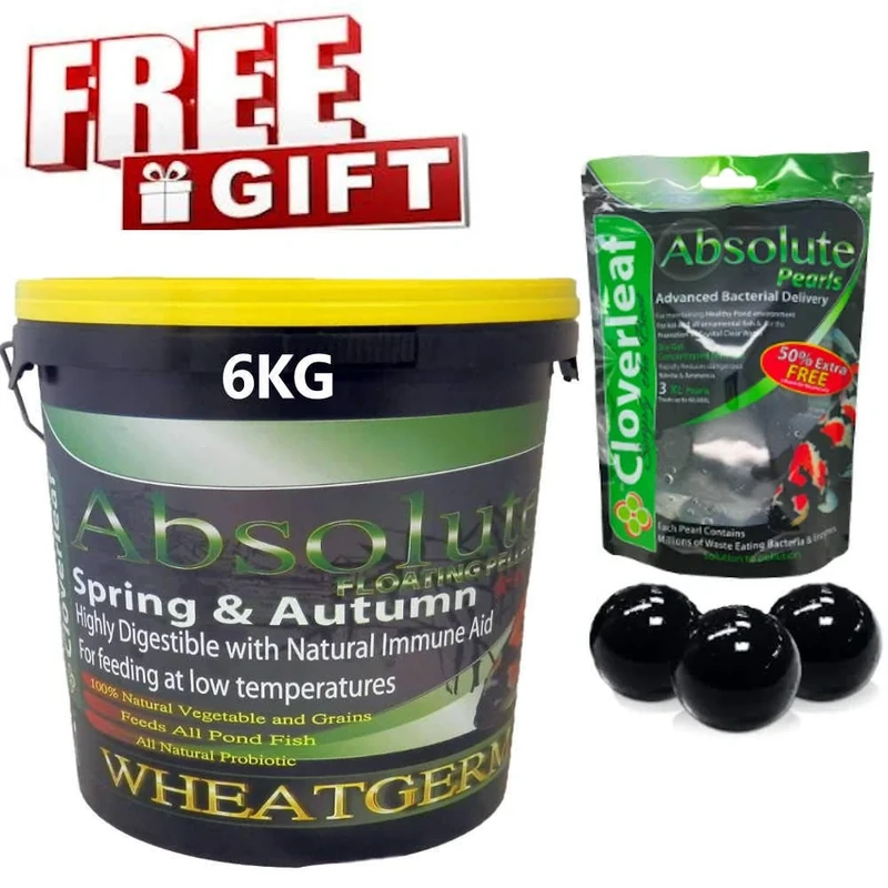 Cloverleaf Absolute Wheatgerm Floating Pellets Koi Pond Fish Food [Spring & Autumn] [6KG 3mm]