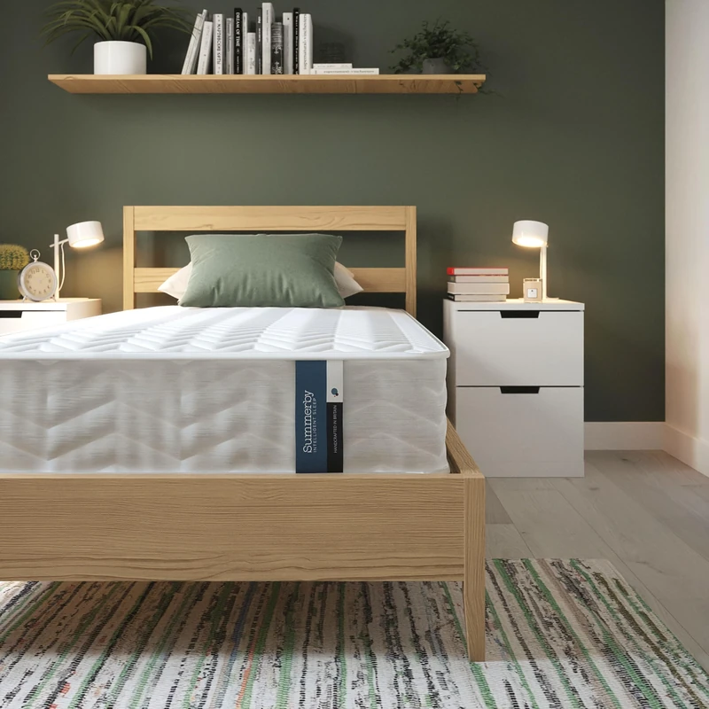 Summerby Sleep No 1 Single Mattress (90cm x 190cm) - CertiPUR Memory Foam & Coil Spring Hybrid Mattress, Comfy & Affordable, Orthopedic, Medium Firm and Supportive Mattress For Single Bed