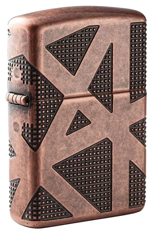 ZIPPO – Windproof Lighter, Geometric 360° Design, Multi Cut, Armor® Antique Copper, Refillable, In Gift Box