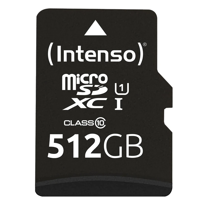 Intenso Premium Microsdxc Memory Card INCL. SD Adapter, Class 10 UHS-I, 512 GB, Black