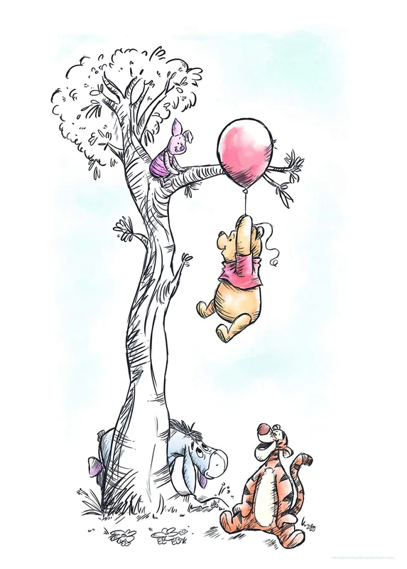 Disney WB059-50x70 Wall Picture of Komar Winnie the Pooh Hang on Children's Room Baby Room Decoration Art Print Size 50 x 70 cm (W x H) without Frame Colourful