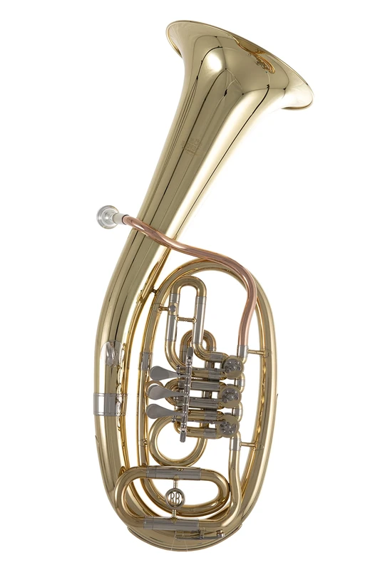 Roy Benson Bb tenor horn TH-201 (premium compact model, with Ø 24 cm brass bell, durable gold brass leadpipe, nickel silver slides, in lacquered finish, light molded case included)