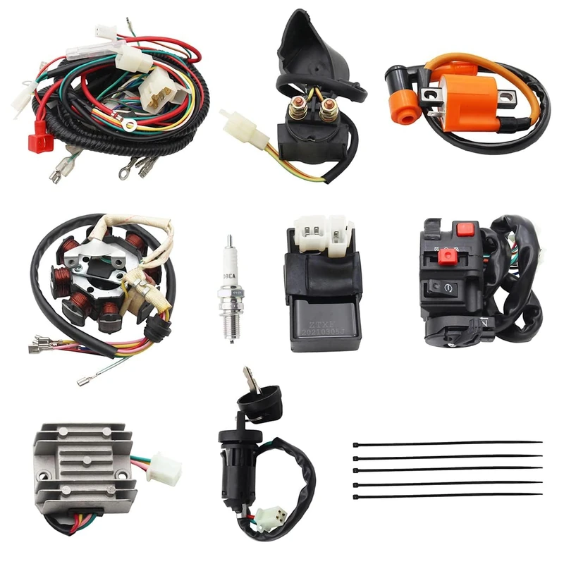 Complete Electrics ATV Quad 150cc 200cc 250cc 300cc 3 Holes Stator CDI Performance Coil Wire Harness Zongshen Lifan