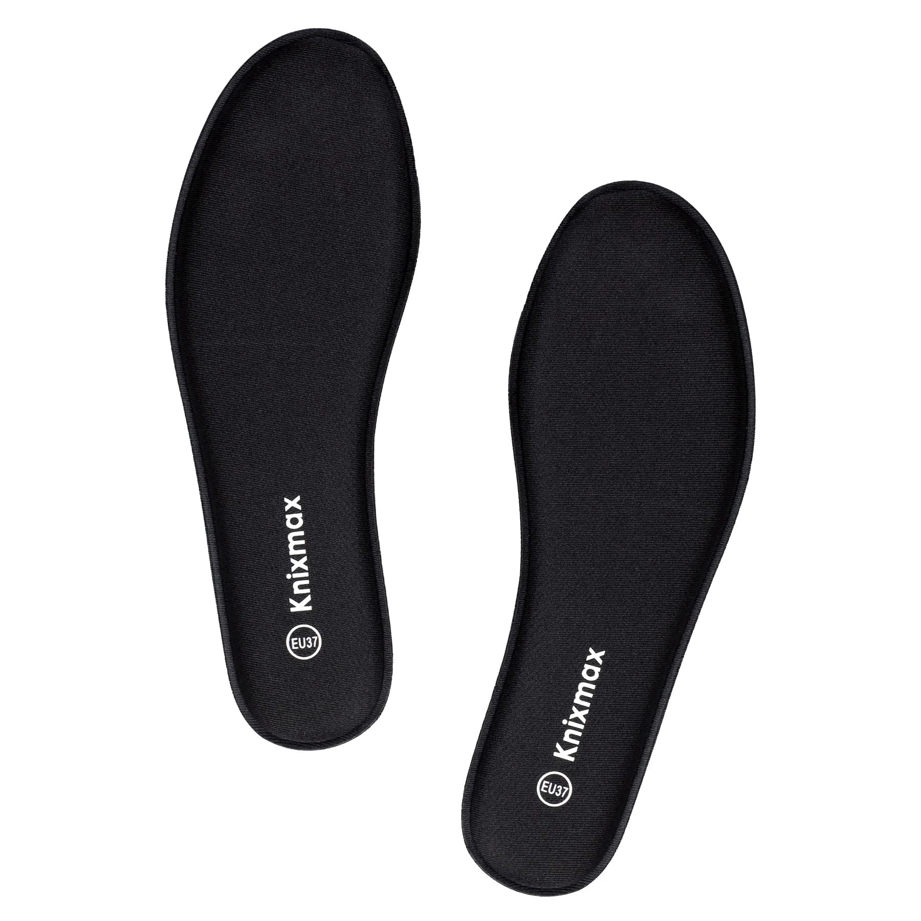 Knixmax Men Memory Foam Insoles Comfort Inner Soles Cushioned Shoe Inserts Replacement Innersoles for Trainers, Walking Shoes, Wellies, Work Boots Black Size 7UK - 41EU