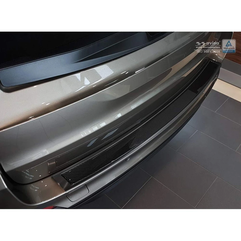 Avisa Stainless Steel Rear bumper protector 'Deluxe' compatible with BMW X5 (F15) 2013-2018 Black/Black Carbon