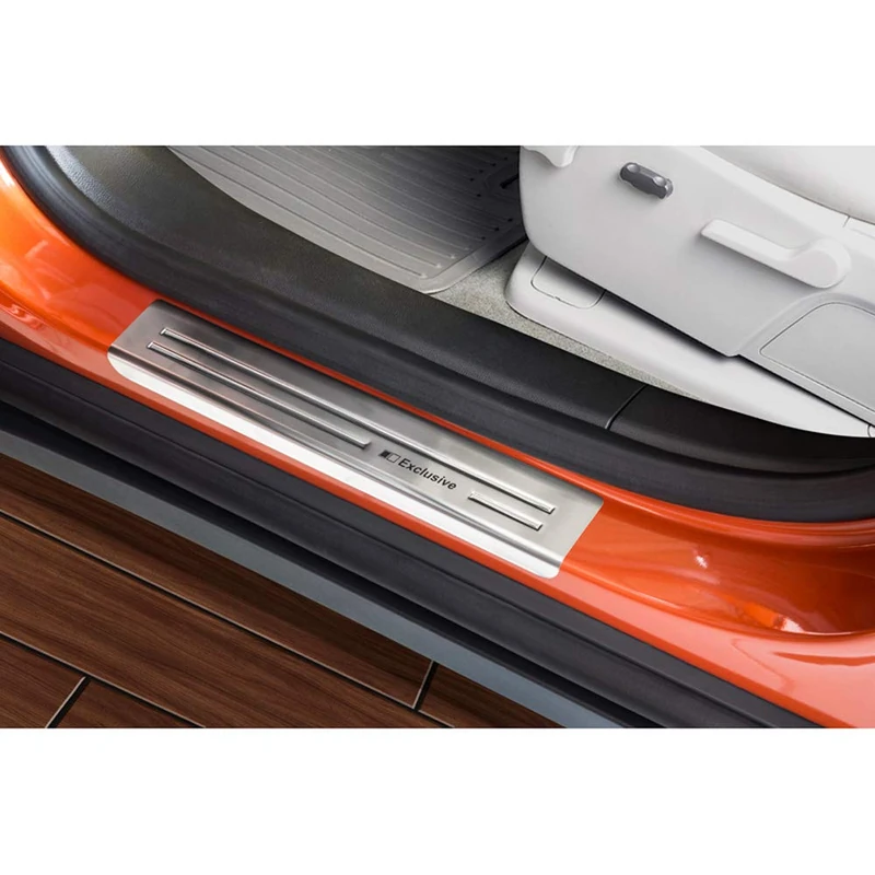 Avisa Inox door sill protectors compatible with Opel Mokka/Mokka X 2012-2016 & FL 2016-2020 - 'Exclusive' - 4-pieces