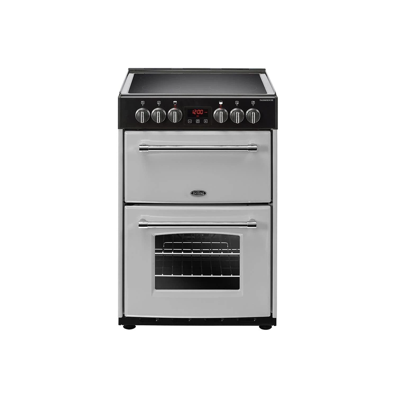 Belling Farmhouse 60E 60cm Double Oven Electric Cooker - Silver