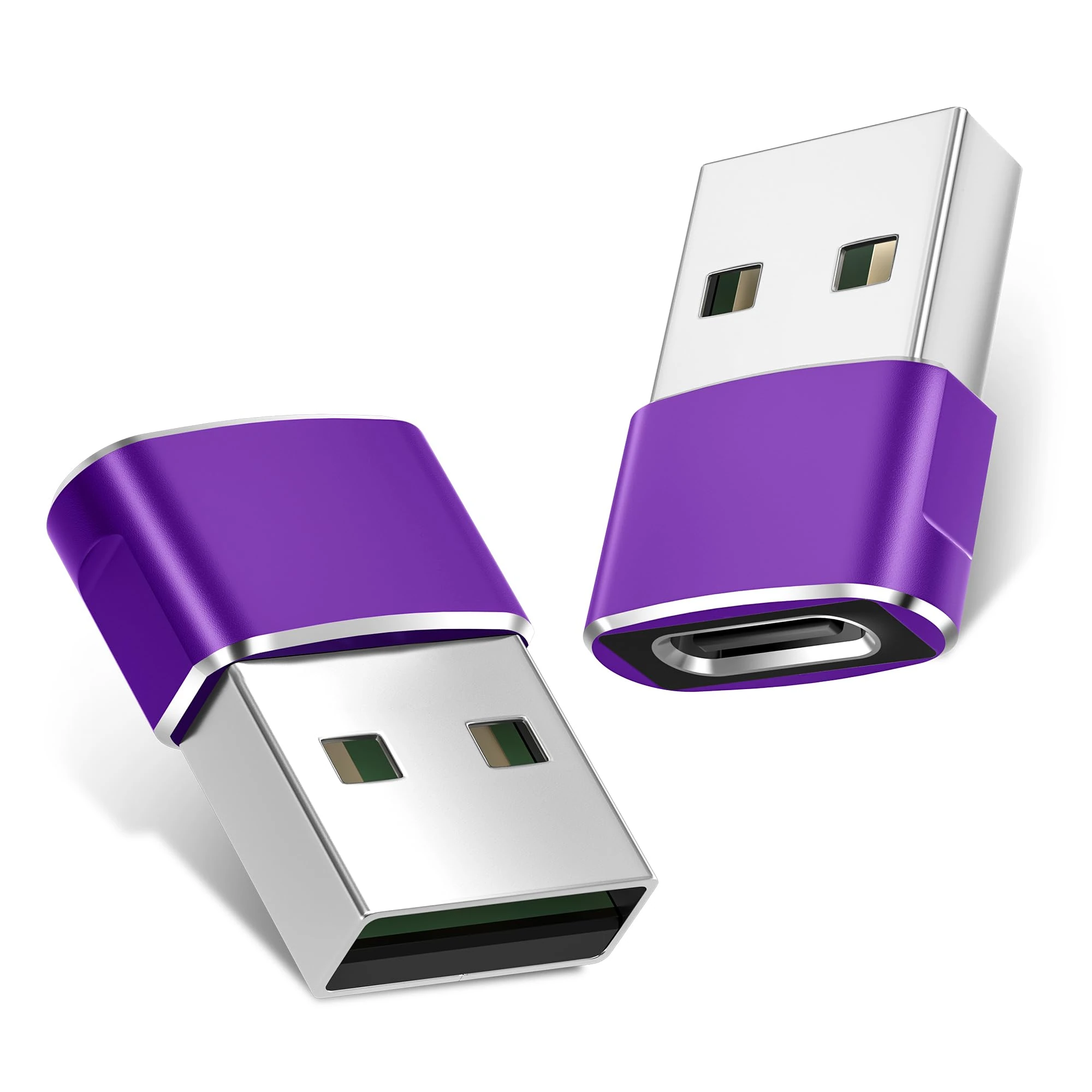 Basesailor USB to USB C Adapter 2Pack,Type C Female to A Male Power Adapter for iPhone 17 16 Plus Pro Max 11 13 14 15,Airpods 4th,iPad Air 4 5 Mini 6,Samsung Galaxy A54 A14 A34 Note S22 S23 S24,Tab A9