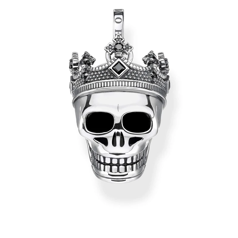 Thomas Sabo Pendant Skull Crown 925 Sterling Silver, Blackened