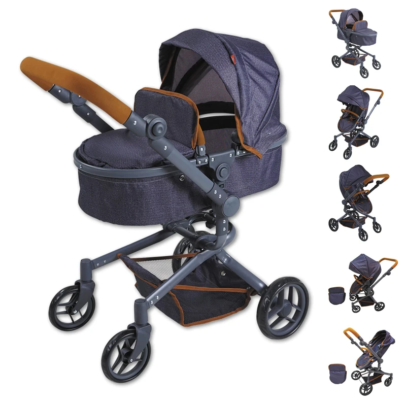 Knorr Toys 90930 Doll's Pram Boonk Dark Blue 59 x 42 x 80 cm