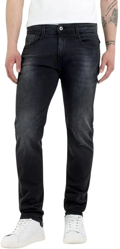 Replay men's Anbass slim fit jeans with power stretch, gray (Dark Gray 097), W38 x L32