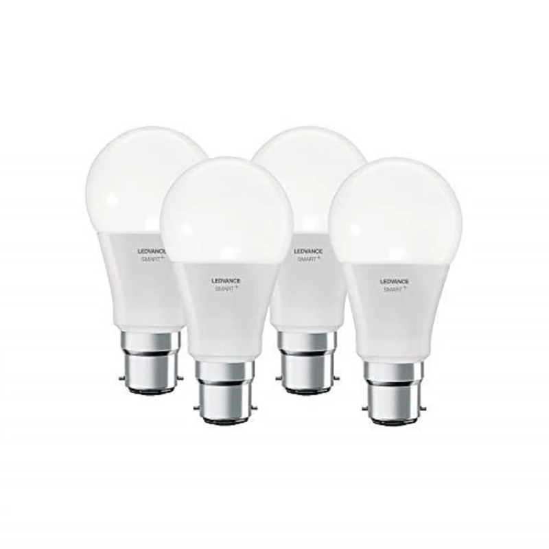 LEDVANCE LED lamp , Base: B22d , RGBW , 2000…6500 K , 10 W , replacement for 60 W Incandescent bulb , SMART+ Classic Multicolour [Energy efficiency class A](pack of 4)
