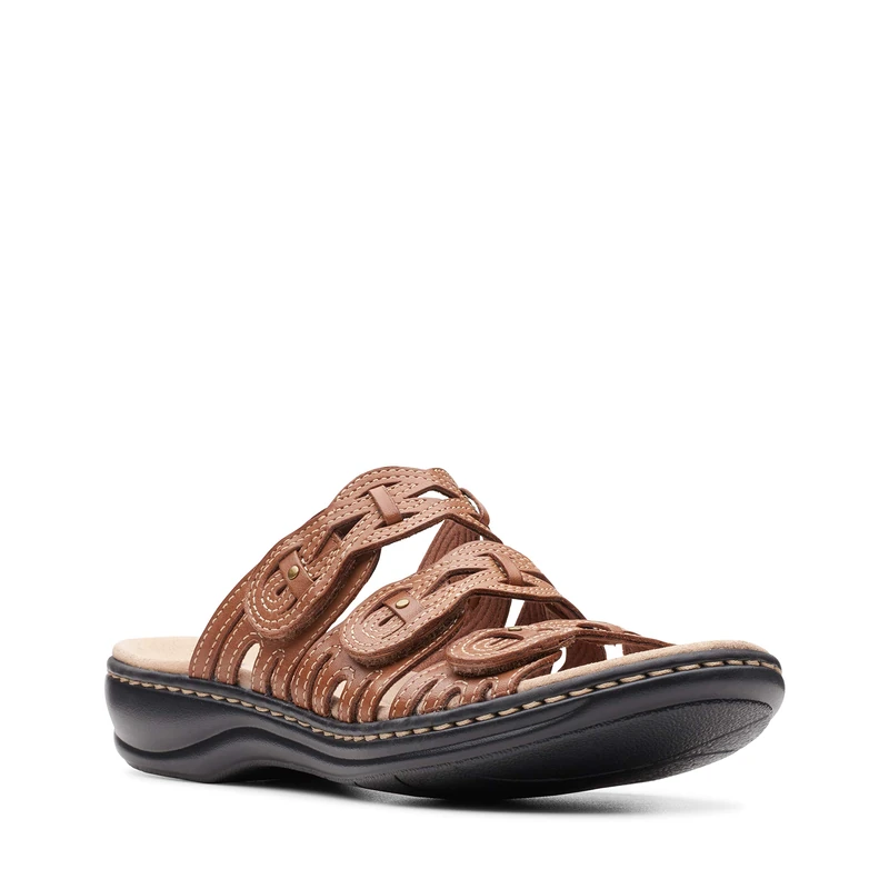 Clarks Women's Leisa Faye Sandal, Tan Leather, 5.5 UK