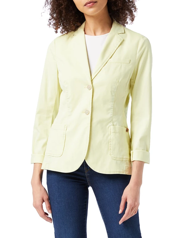 camel active Women's Womenswear Blazer Suit Jacket, Yellow (Citron 60), 8