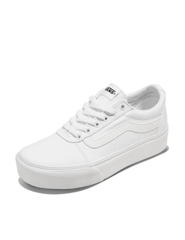 Vans Ward Platform Women's Sneaker, Canvas White, 5.5 UK